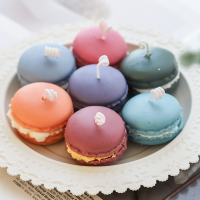 Macaron 3D ซิลิโคนแฮมเบอร์เกอร์เทียนแม่พิมพ์สบู่หอมแม่พิมพ์แม่พิมพ์ทำด้วยมือปูนปลาสเตอร์เรซิ่นดินทำบ้านตกแต่งคริสต์มาส