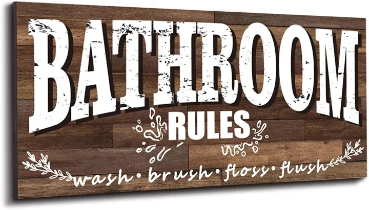 Rustic Room Ruler Sign Bedroom Wall Decor Framed Religious Wooden Decor Farmhouse Symbols Wall Art Hanging Sign For Laundry Room Bathroom Bedroom