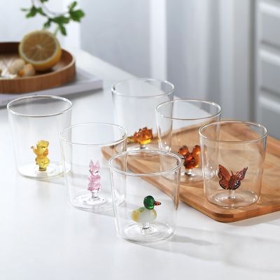 ☌◊  Italian creative glass ins three-dimensional shape water cup high borosilicate source factory one drop shipping