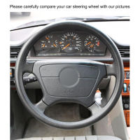 Hand-stitched Black PU Artificial Leather Car Steering Wheel Cover for Mercedes Benz C-Class W202 CL-Class C140 E-Class W210