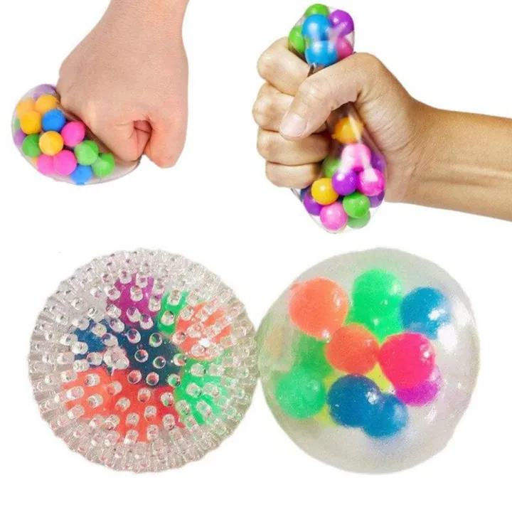 Stress Ball Stress Relief Ball With DNA Colorful Beads For Adults Balls
