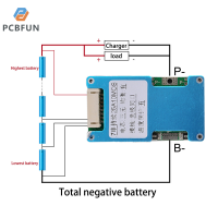 pcbfun 24V 20A 7S แผ่นป้องกันแบตเตอรี่ BMS ลิเธียม18650พร้อมฟังก์ชันปรับสมดุลการป้องกันที่เสถียรสำหรับการป้องกันการชาร์จ