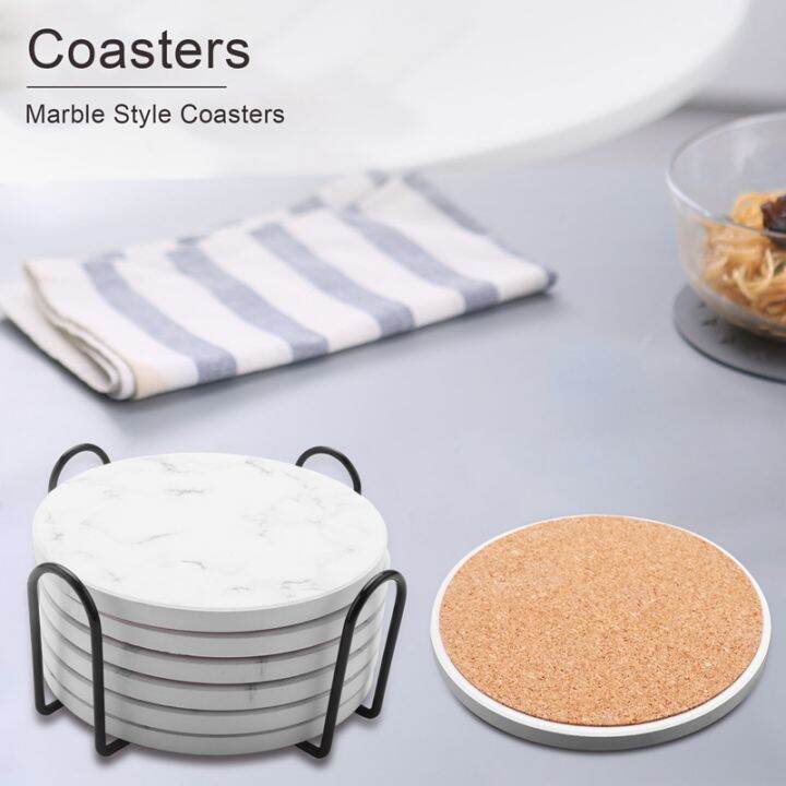 absorbent-coasters-for-drinks-coasters-set-with-holder-set-of-6-for-kinds-of-mugs-marble-style-coasters-4-inch