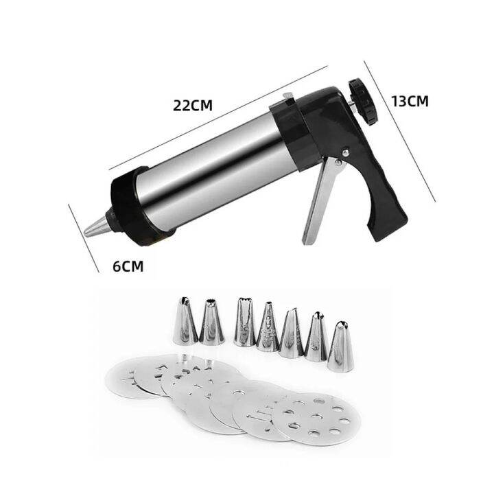 กระบอกบีบคุกกี้และหัวบีบ-กระบอกกดคุกกี้-สแตนเลส-แม่พิมพ์กดคุกกี้-เครื่องกดคุกกี้-เครื่องปั้มคุกกี้-ที่กดคุกกี้-พิมพ์กดคุกกี้-ที่บีบไอซิ่ง-ที่บีบวิปปิ้งครีม-แต่งหน้าเค้ก-พร้อมหัวแต่งเค้ก-8-หัว-หัวบีบคุ