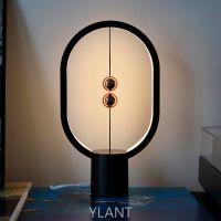 Ylant USB Rechargeable Mini Balance LED Table Lamp Ellipse Magnetic Mid-air Switch Eye-Care Night Light Touch Control