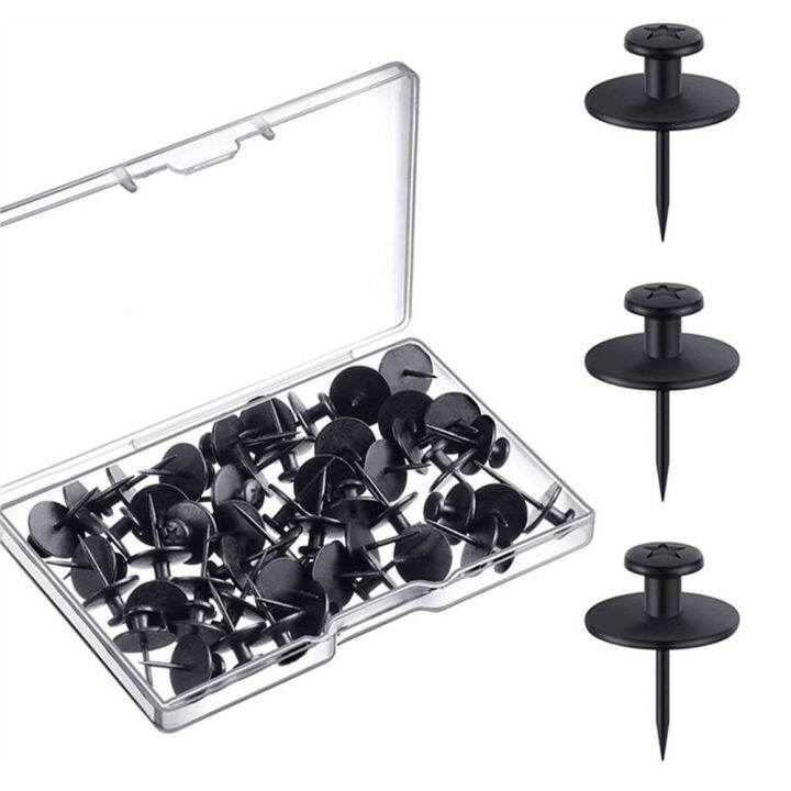 SEJESE 30Pcs Black Wall Nails Kirsite DoubleHeaded Nails Small Head