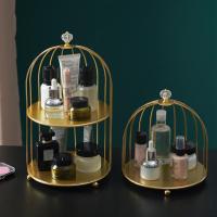 Storage Shelf Portable Cage Shape Lustrous Attractive Makeup Display Rack Cosmetic Organizer Household Supplies