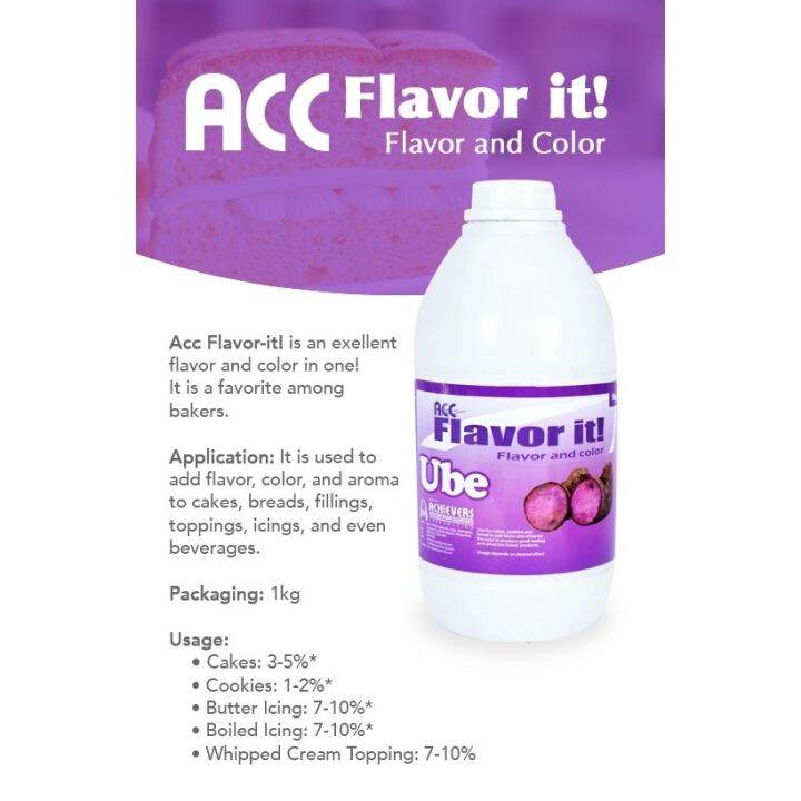 UBE FlavorIt Liquid Food Flavor and Coloring 1kg foodstuff Lazada PH