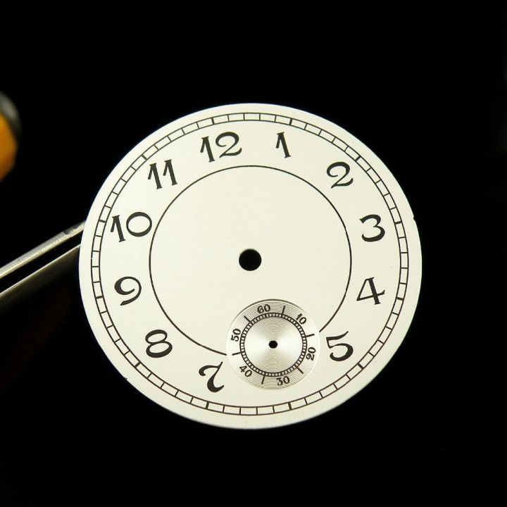 Classic 38.9MM White Sterile Dial Black Arabic Numerals Marks Watch Dial Fit For ETA 6498 Hand Winding Movement D2