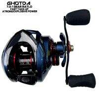 ZZOOI GHOTDA Baitcasting Reel 8KG Max Drag 17+1 Bearings Aluminum Deep Spool Freshwater Saltwater Fishing Reel