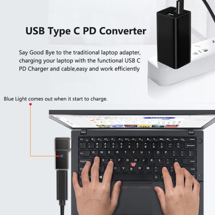 หัวต่อปลั๊กอะแดปเตอร์ชาร์จเร็ว-type-c-usb-100w-ตัวแปลง-charger-laptop-usb-c-แบบสากลสำหรับ-lenovo-แจ็คเชื่อมต่อ