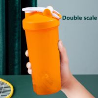 600Ml Portable Protein Powder Shaker Bottle Leak Proof Water Bottle For Gym Fitness Training Sport Shaker Mixing Cup With Scale