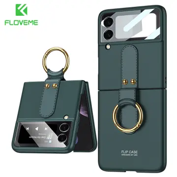 GKK For Samsung Galaxy Z Flip 4 3 Case Magnetic Hinge Leather Ring Holder  Phone Cover For Galaxy Z Flip4 All-Included Hard Case - AliExpress