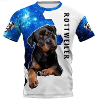 Rottweiler 3D (สต็อกเพียงพอ) Printed Dog tshirts for women for men Summer Casual Tees Daily O-neck Short Sleeve Lovely T-shirt Dropshippingคุณภาพสูง size:S-5XL