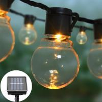 Solar Garden Light Outdoor Lighting 5M Solar Power110V220V LED Globe Bulbs String Lights Wall Floor Street Lawn Decor Lamp