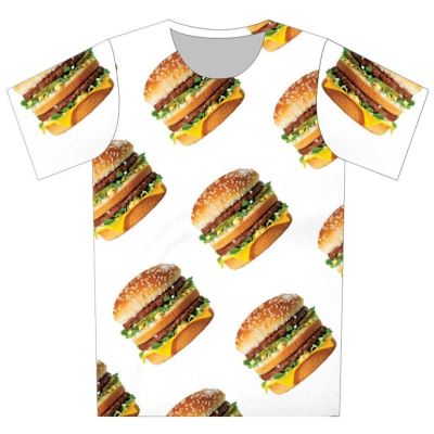 Joyonly 2022 Kids Girls Boys Print Food Hamburger Instant Noodles T Shirt Children Short Sleeve T-Shirts Baby Fashion Clothing