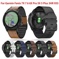 [HOT JUXLLKBKOW 514] 22 26มม. Garmin หัวเข็มขัดอย่างเป็นทางการนาฬิกาซิลิโคนหนังสำหรับ Garmin Fenix 7X 7 5 6 5X 6X 3 Forerunner 935สร้อยข้อมือ