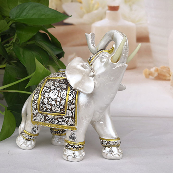 livingmall-creative-lucky-รูปปั้นช้างช้าง-figurines-เรซิ่นสำนักงาน-miniatures-golden-feng-shui-ช้างเครื่องประดับตกแต่งบ้าน
