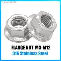 ❦  316 Stainless Steel Hexagon Flange Nut M3 M4 M5 M6 M8 M10 M12 M16 Pinking Slip Locking Lock Nut DIN6923