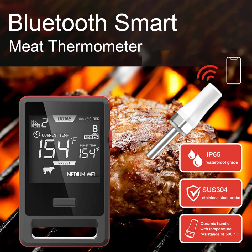 Wireless Meat Thermometer Remote Digital Kitchen Cooking Food Meat Tools  Smart Digital Bluetooth Barbecue Thermometer
