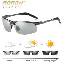 【hot】 AORON Men Photochromic Polarized Sunglasses Aluminum Frame UV400 Glasses Male Eyewear Driving Goggles