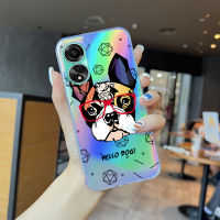 GGK เคสโทรศัพท์สลายเลเซอร์รุ้งลายการ์ตูนเคสโทรศัพท์ลายการ์ตูนแพนด้า4G A78 4G,เคสเคสกันกระแทกบางเฉียบ TPU นุ่มเฉียบโปร่งใสขอบบัตรเลเซอร์ในตัวสีสันสดใส