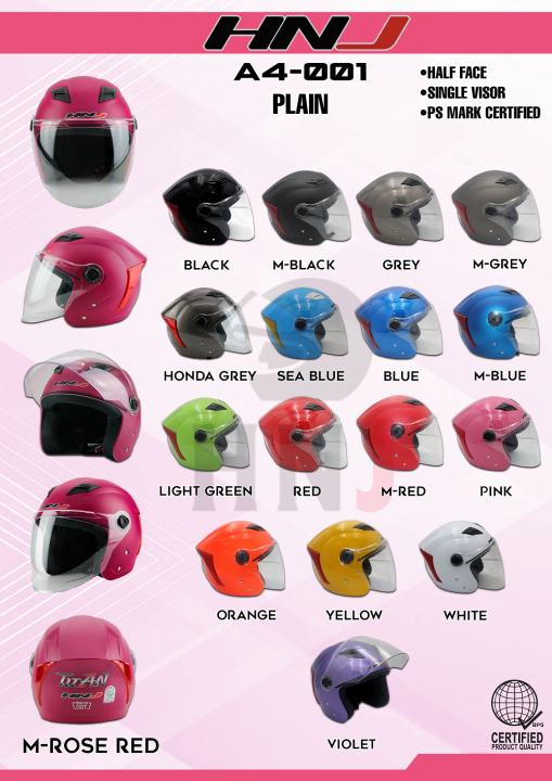 HNJ A4001 Open Face Safe and Convenient Motorcycle Helmet Lazada PH
