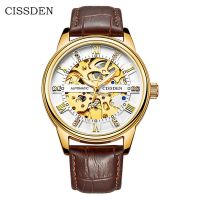 ZZOOI CISSDEN Skeleton Mens Watches Mechanical Automatic Watch For Men Top Brand Luxury Gold Sport Waterproof Relogio Masculino 2023