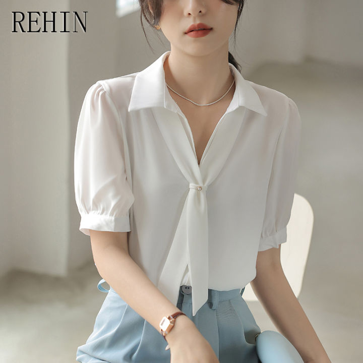 rehin-เสื้อผู้หญิง2023ใหม่ฤดูร้อน-เสื้อชีฟองออกแบบความรู้สึก