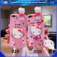 เคสใส่โทรศัพท์ OPPO A3 S A5 2020เคสโทรศัพท์ OPPO A3 A5s เคสโทรศัพท์ OPPO AX5 AX5s OPPO A1601 A1 A1k ปลอก Hello Kitty แต่งหน้าตัวยึดกระจกตุ๊กตาพร้อมสายคล้อง