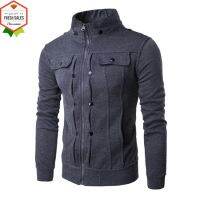 Cod เสื้อแจ็คเก็ตลําลองแฟชั่นมีซิปพอดีตัวสําหรับผู้ชาย