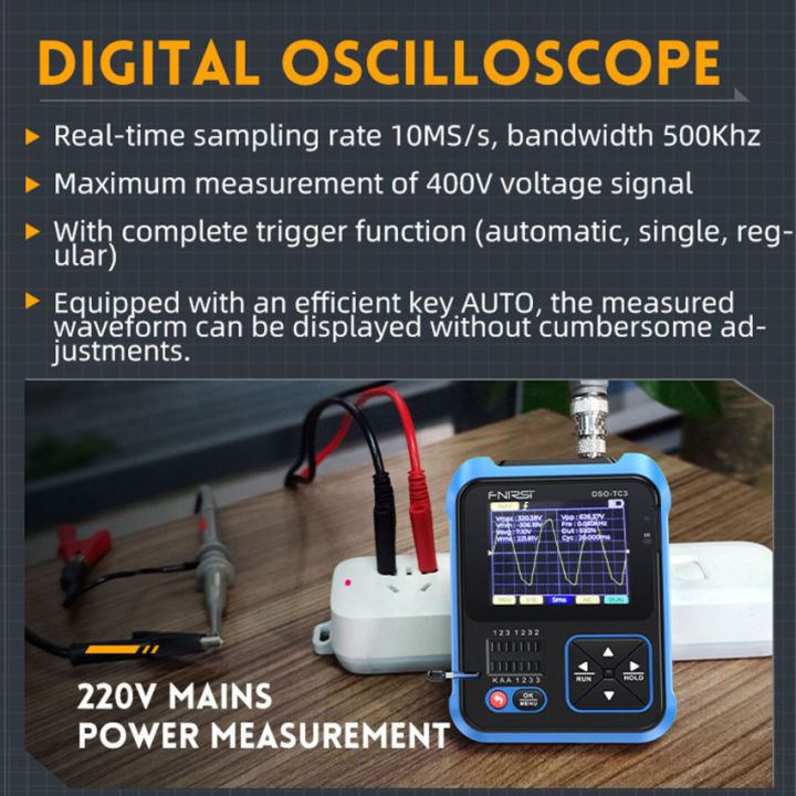 fnirsi-dso-tc3เครื่องทดสอบทรานซิสเตอร์ออสซิลโลสโคปแบบดิจิตอลแบบ3-in-1เครื่องกำเนิดสัญญาณฟังก์ชันเครื่องทดสอบส่วนประกอบอิเล็กทรอนิกส์มัลติฟังก์ชั่น