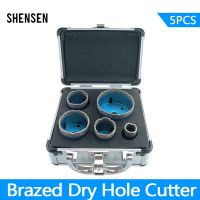 5 Pcs Dry Drill M14 Thread Brazing Hole Saw Set Porcelain Tiles Crowns Granite Marble vitrified tile Drill Bits Tools Drills  Drivers