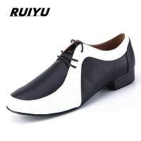 Mens Modern Dance Shoes Show Competition Dance Sports Standard Shoes Soft Soled Leather 2.5cm With Tango Jazz Rumba Ballroom