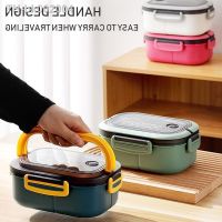 ✿¤卐 Single Double-layer Lunch Box Portable Compartment Fruit Food Box Microwave Lunch Box With Fork And Spoon Picnic Fresh Box