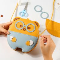 [Baozhihui]DIY Handmade Carton Bag Glass Bear Shoulder Strap Handbag Leather Bag With Hardware Accessories For DIY Bag