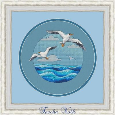 Seagulls flying on the sea 29-27 Cross Stitch Set Chinese Cross-stitch Kit Embroidery Needlework Craft Packages Fabric Floss Needlework