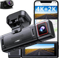 Kingslim D4PRO Dash Cam Front and Rear - 4K + 2K Dual Car Dashcam with WiFi GPS Dash Camera, Optional Inside Recording, Voice Control, Type C, Support 256GB Max