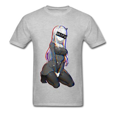 Zero Two Waifu Ahegao Tshirt Vaporwave Neon Sexy Pin Up Girl Reggae Men T Shirt My Hero Academia Christmas Happy New