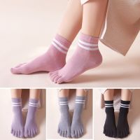 5 Pairs Spring Ankle Toes Socks Woman Girl Cotton Striped Solid Breathable Soft Elastic Invisible Socks 5 Finger Socks Harajuku Socks Tights