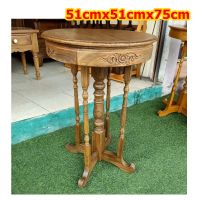 โต๊ะกลาง โต๊ะข้าง โต๊ะกลม โต๊ะไม้สัก ขนาด51cmx51cmx75cm SIDE TABLE