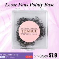 【cw】 TDANCE 500 Fans Loose Lashes Extensions Pointy Base Premade Medium Stem Thin ！