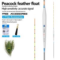 【YF】∈♛  1PC Float 1 Float Seat 1 Hooks Sensitive Peacock Feather  Bobber Durable Buoy Lake Tools