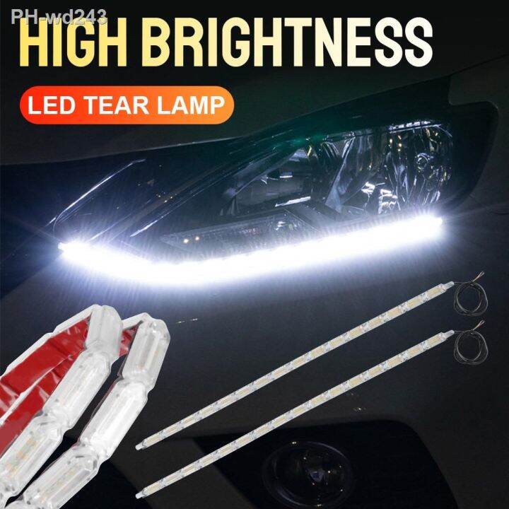 auto-headlight-light-strips-super-bright-12v-2pcs-waterproof-turn-signal-lamp-led-daytime-running-lights-car-drl-streamer-light