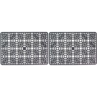 2X Sink Mat Kitchen Sink Protector for Bottom,Stainless Steel or Porcelain Bowl Sink, Silicone Grey Non- Heat