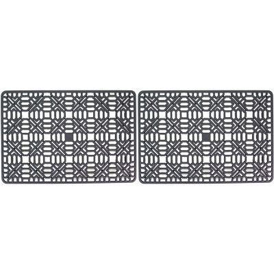 2X Sink Mat Kitchen Sink Protector for Bottom,Stainless Steel or Porcelain Bowl Sink, Silicone Grey Non-Slip Heat