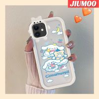 เคส JIUMOO สำหรับ iPhone 11 Pro 11 Pro Max ลายการ์ตูนน่ารัก Cinnamoroll สีสันสดใสเคสซิลิโคนเลนส์กล้องถ่ายรูปแบบนิ่มลายปิศาจน้อยน่ารักเคสป้องกันกันกระแทกแบบใสง่าย