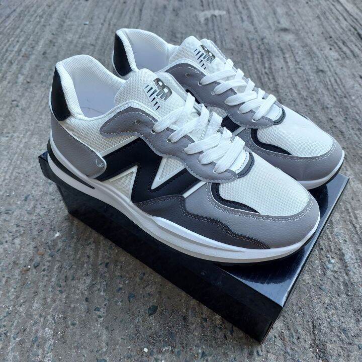 NB Men's Fashion Sneaker Shoes White Grey Shoes for Men Lazada PH
