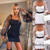 ☛✈ღy Women Long Mesh Sheer Sleeve Evening Party