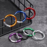 ☁✶✶ 5pcs Aluminum Round Alloy Mountaineering Buckle Locking Carabiner Clip Snap Hook Keyring Camping Karabiner Round Ring Spring